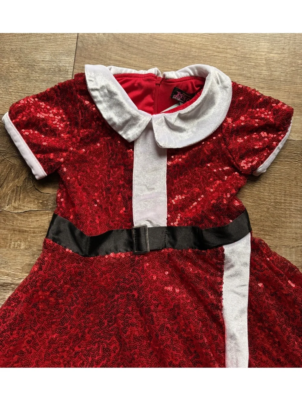 JoJo's Closet Holiday Collection Red Sequin Santa Dress Size 7/8 Medium